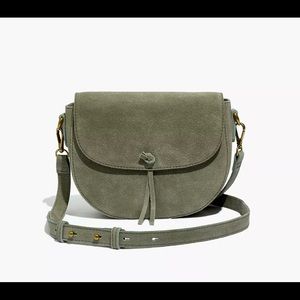 *New with tags* MADEWELL Elsewhere Tie Suede Saddle Bag In Frosted Willow